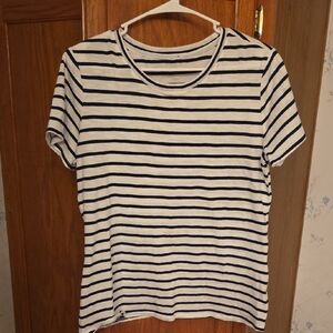 LC Lauren Conrad Black and White Striped Tee